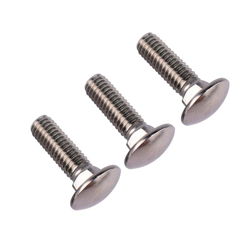 VAMUOEFL1/4-20 x 5/8" Carriage Bolts Screws, 18-8 Stainless Steel 304, Round Head, Square Neck, UNC Fully Machine Coarse Threaded,20Pcs - Image 1